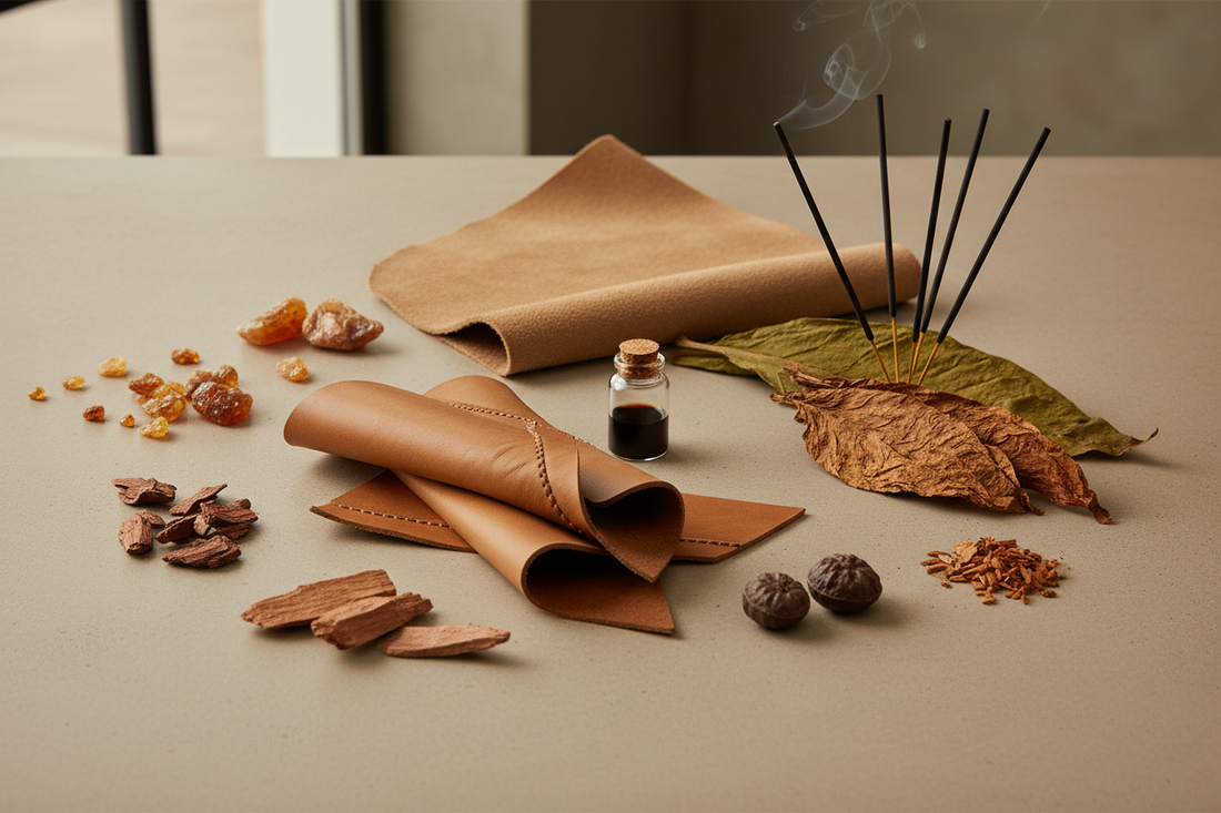 leather olfactory family elements. must be real